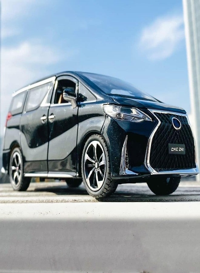 BlackZone Model Car Compatible for 1/24 Lexus LM300 Alloy Pull Back Metal Collectible Toy Car with Light and Sound Toy Vehicle Door Can be Opened (Black) - Image 3